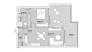 Apartment floor plan, 1 bedroom in STONEHENGE RESIDENCE 2 No. 11028